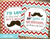 Two Funny Little Man Mustache Party Signs Il_170x135