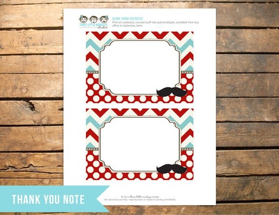 Little Man Mustache Thank You Note Il_570xn