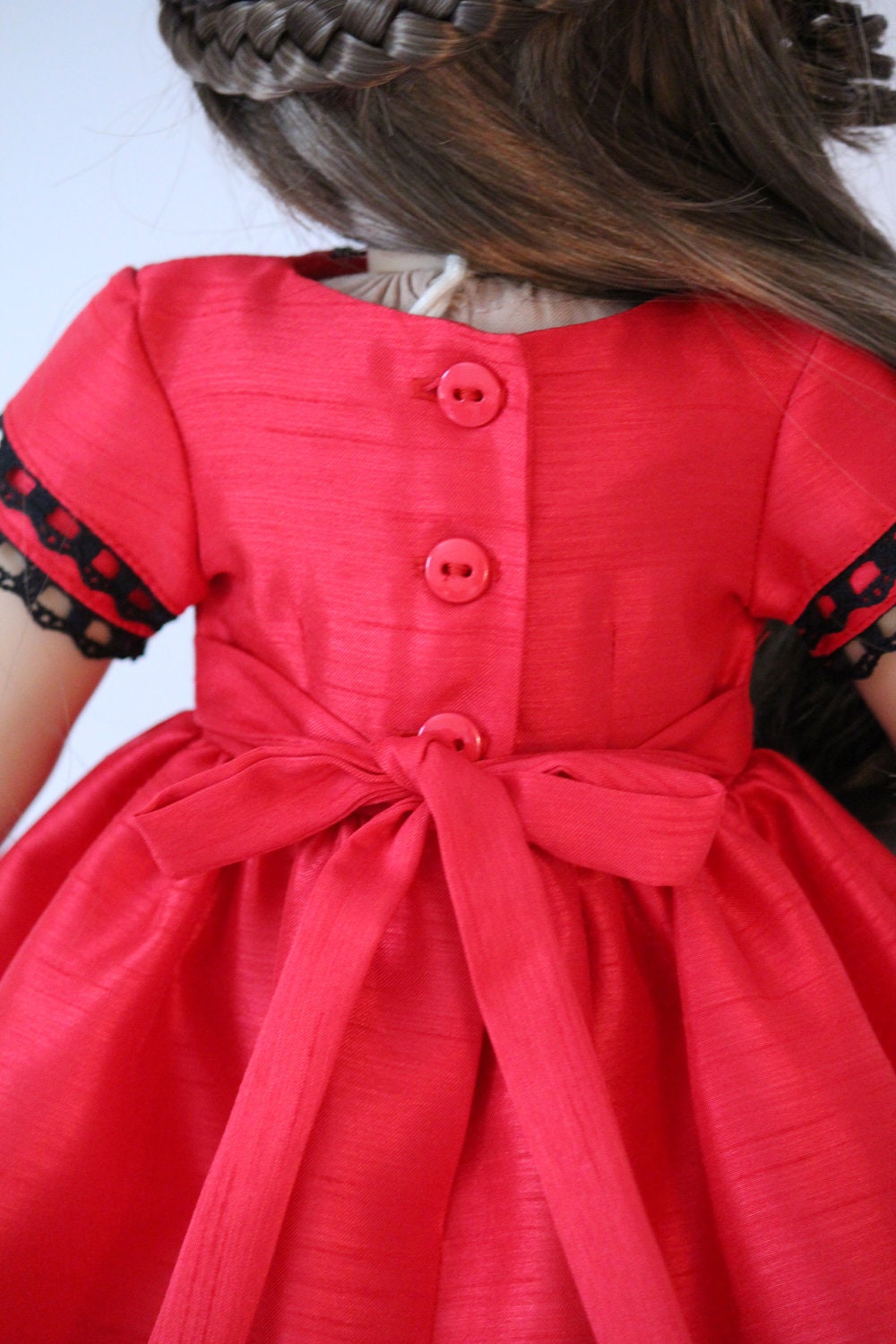 Red Satin Christmas Dress for Cecile or Marie Grace