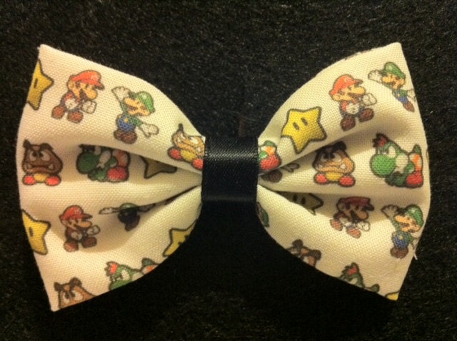 Mario Bros Themed Fabric Hair Bow