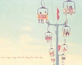 Sky Ride Carnival Fair Photo Art Print Whimsical Summer Children Nursery Blue Sky - 8 x 12