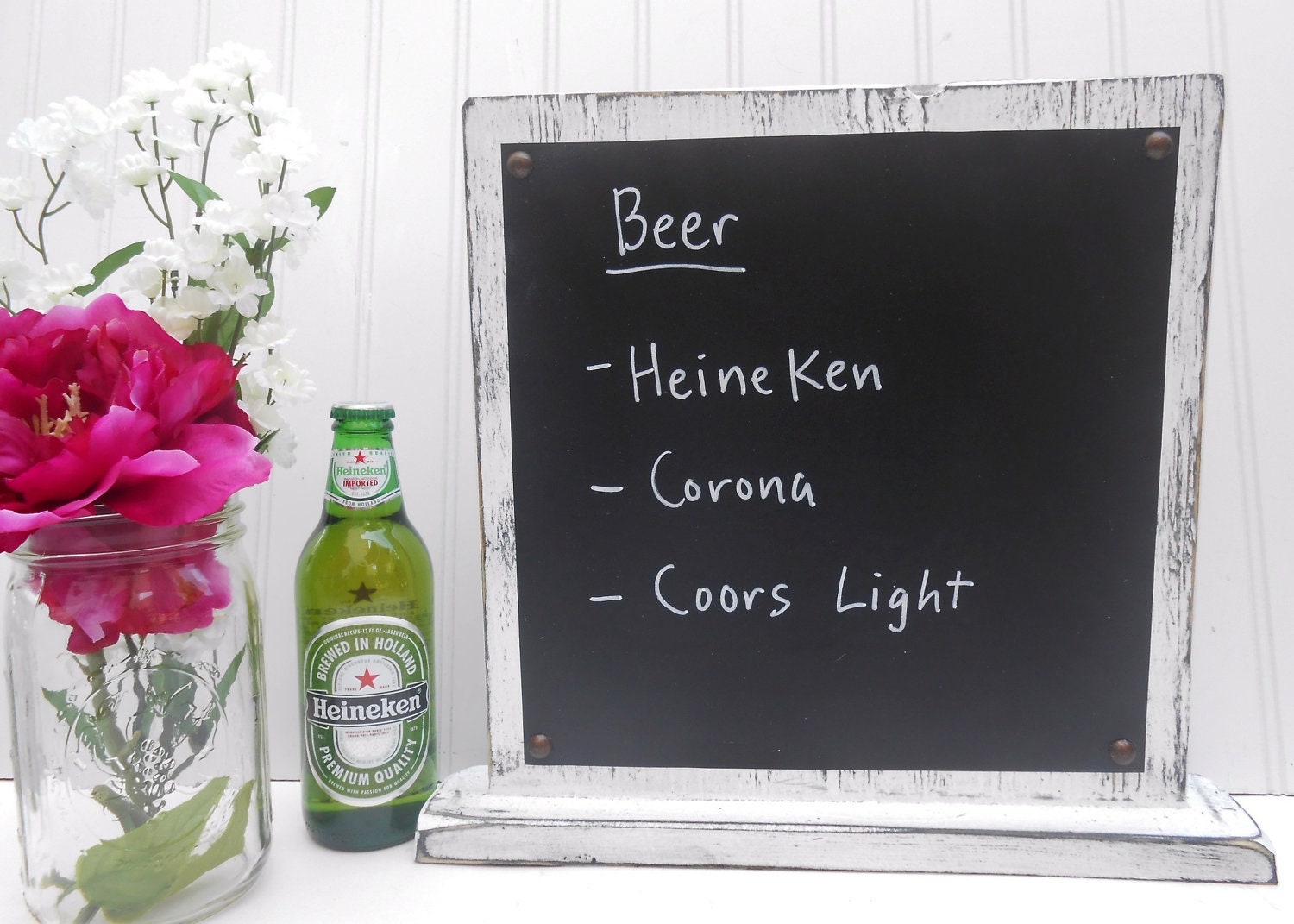 Wedding Chalkboard Table top Self Standing menu drink board, food dinner display
