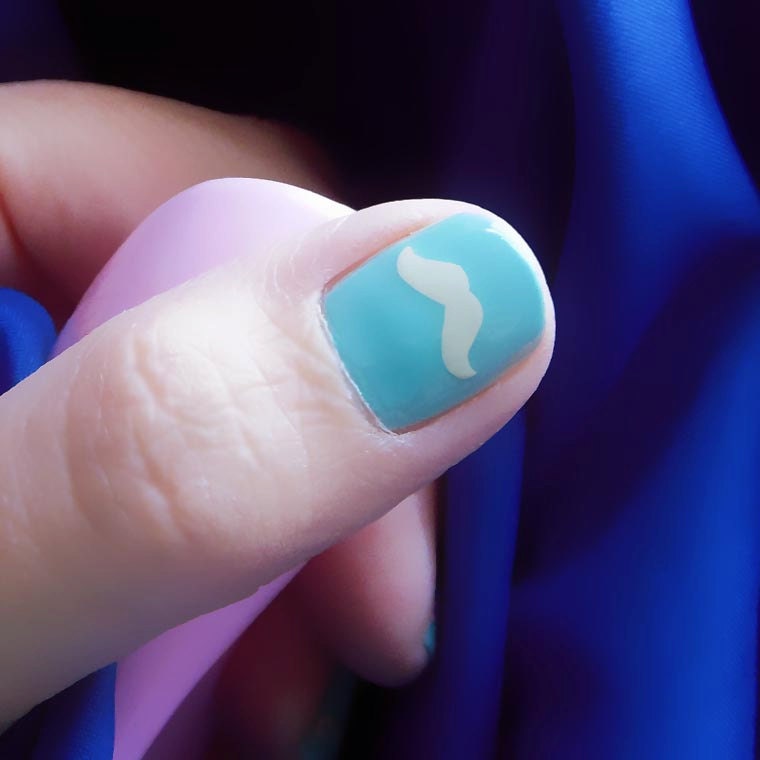 Mustache Simply Stick-On Nail Decals in Bisque for Easy DIY Nail Art