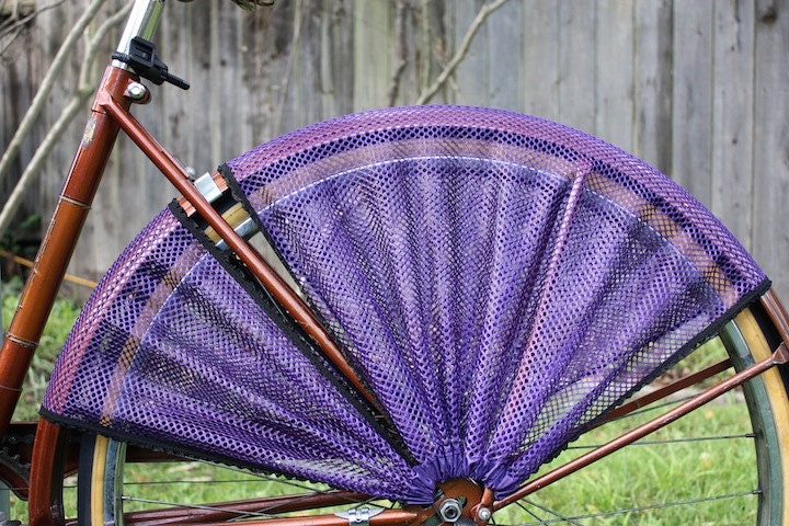 Bicycle Skirt Guard. Purple Mesh.