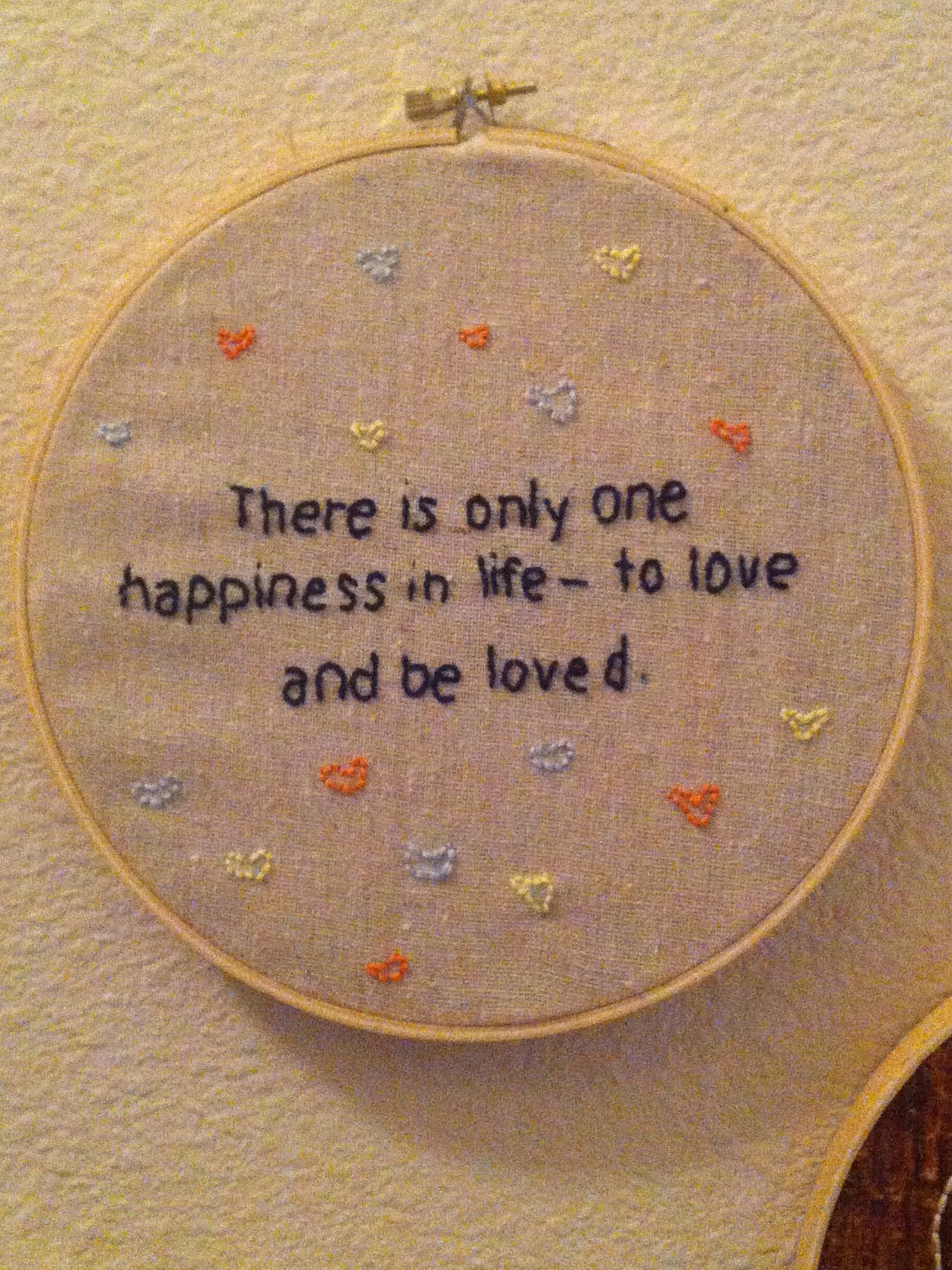 Love Quote Embroidered Art