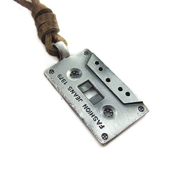 Brown real Leather and alloy pendant adjustable necklace mens necklace  unisex necklace cool necklace B94