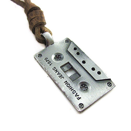 Brown real Leather and alloy pendant adjustable necklace mens necklace  unisex necklace cool necklace B94