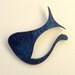 Modern Wood Brooch, Abstract Cat, Cat Brooch, Cat Pin, Sparkly Blue Brooch
