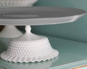 15" Cake Stand / Gray Grey Cake Pedestal Stand Cupcake Stand / Cake Platter Pedestal / Cake Dish / Wedding Cake Stand for Platinum Weddings