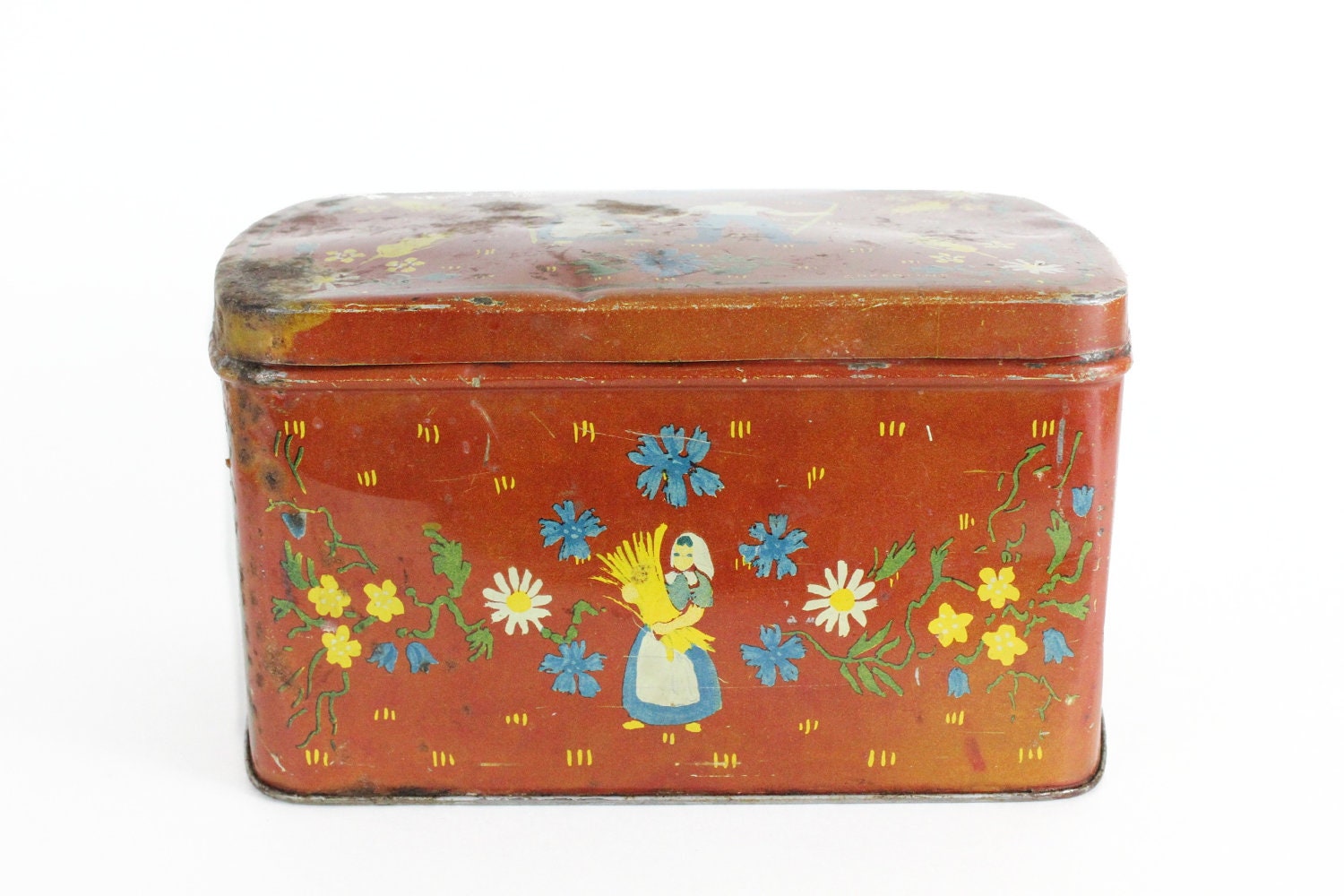 Vintage Gakerlind Tin Shabby Rusty Wheat Harvest