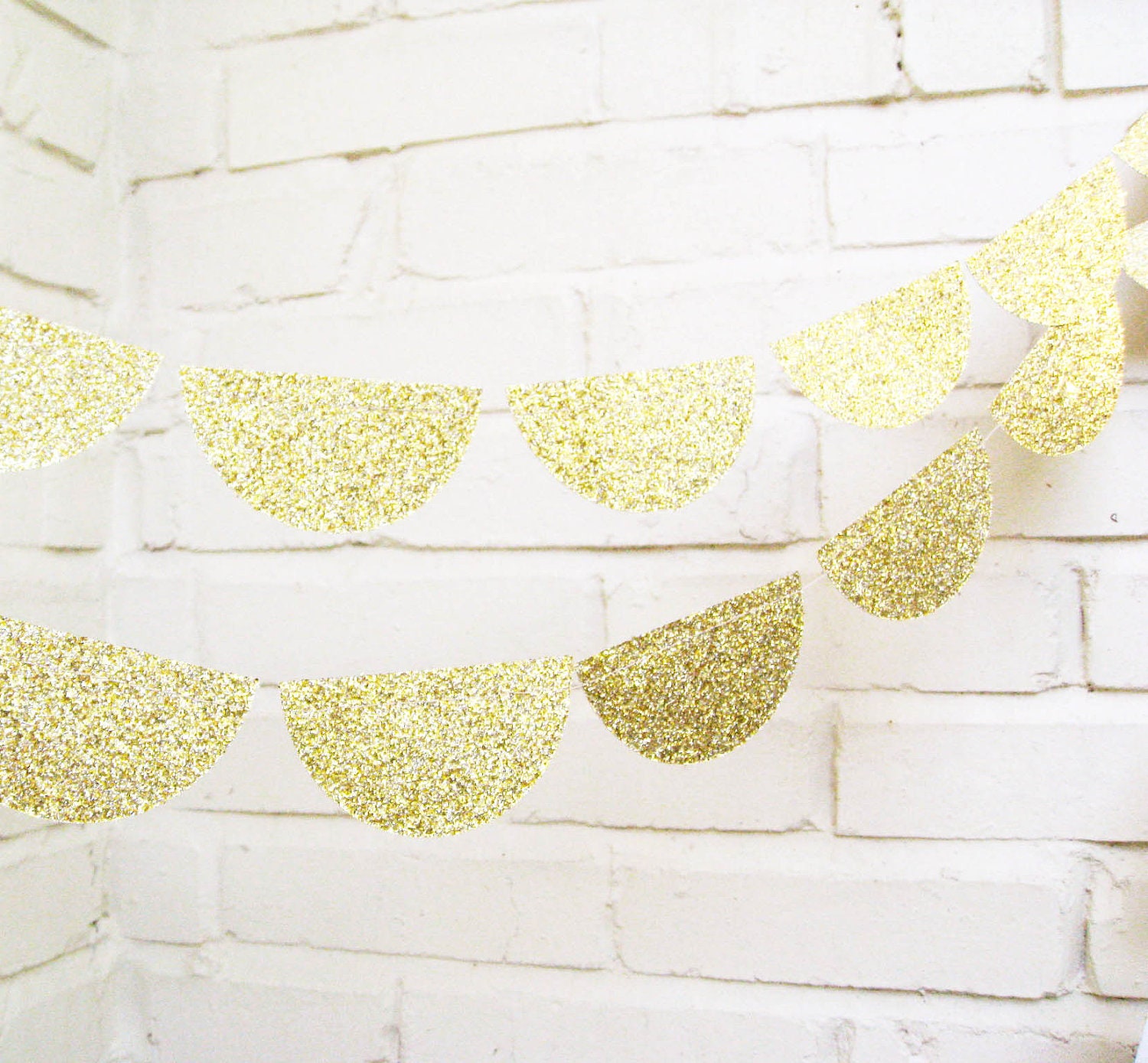 The Glam Scallop Garland, Wedding Garland, Gold, Glitter, Wedding Shower, Baby Shower, Birthday Decoration