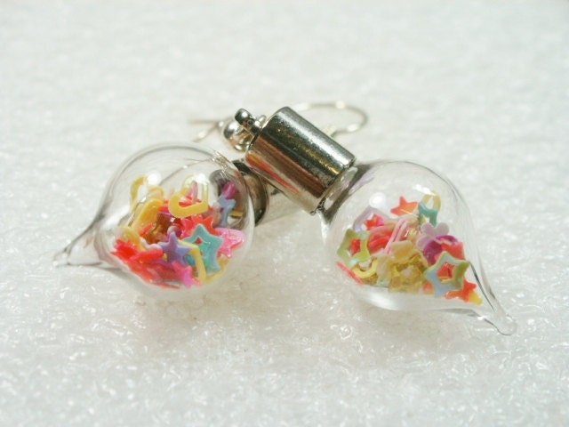 Confetti Sprinkles Earrings. Polymer Clay