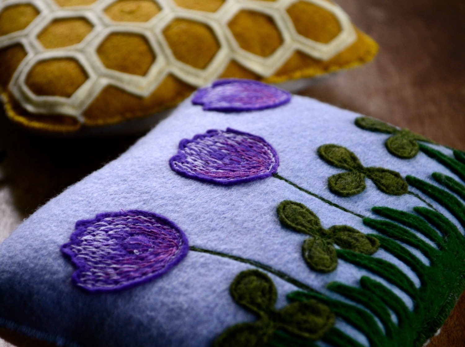Handmade Montessori Work - Magnetic Wool Felt Bee and Honeycomb Work. Made to Order.