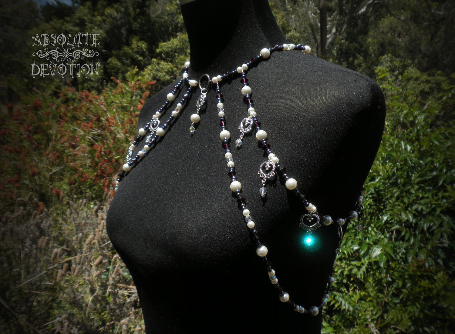 Arcadia - Lockable Ceremonial Slave Collar, Body Harness - Ready to Ship - Absolute Devotion