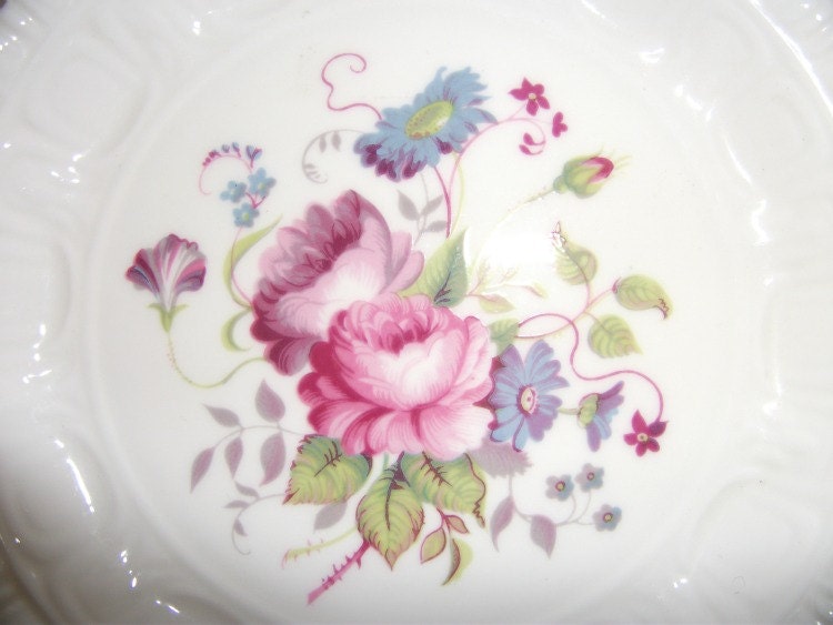 Vintage Coalport Pink Floral Trinket Dish Shrewsbury Pattern
