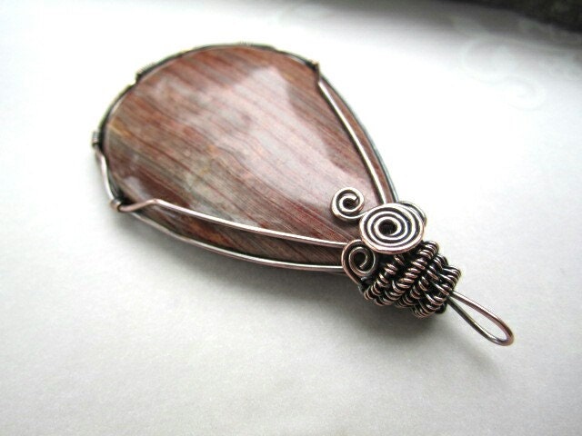 Wire Wrapped Hickoryite Stone Pendant