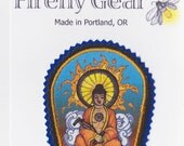 Bicycling Buddha Iron On Patch