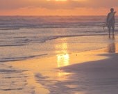 Summer Heat, Orange, Surfer, Beach, Nautical, Ocean, Sunset, Boho, Home Decor, Fine Art Photograph, 8x10 Print