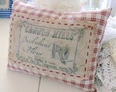 Prim Flour Mill Pillow Cupboard Tuck Rustic Homespun Handsewn One of a Kind