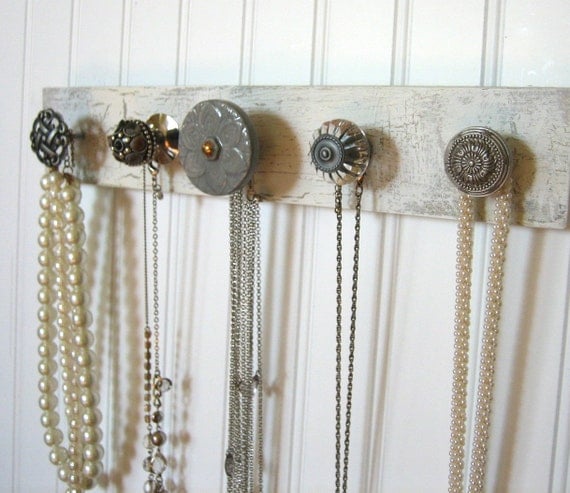 Hanging Wall Display Jewelry Rack with Shades of Gray