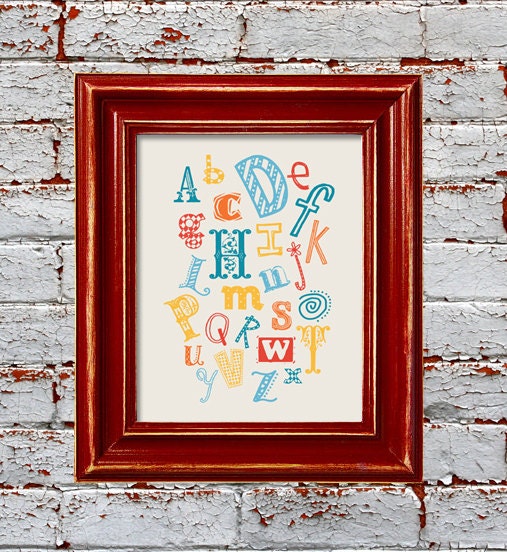 Printable Alphabet Print - Custom Colors