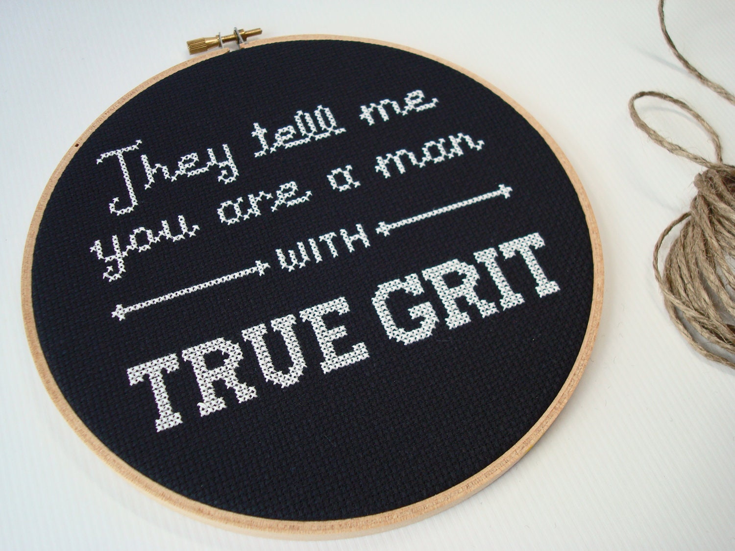 Cross stitch quote from True Grit