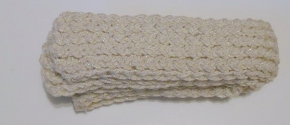 Cream Sparkle -Knitted Scarf Neck warmer Neck Wrap Knitt