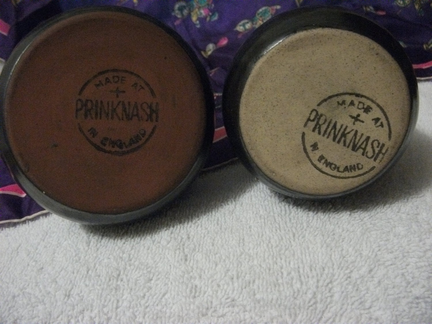 Vintage Black Pottery Cream and Sugar from Prinknash Monastery in England Mint Condition Only 10 USD
