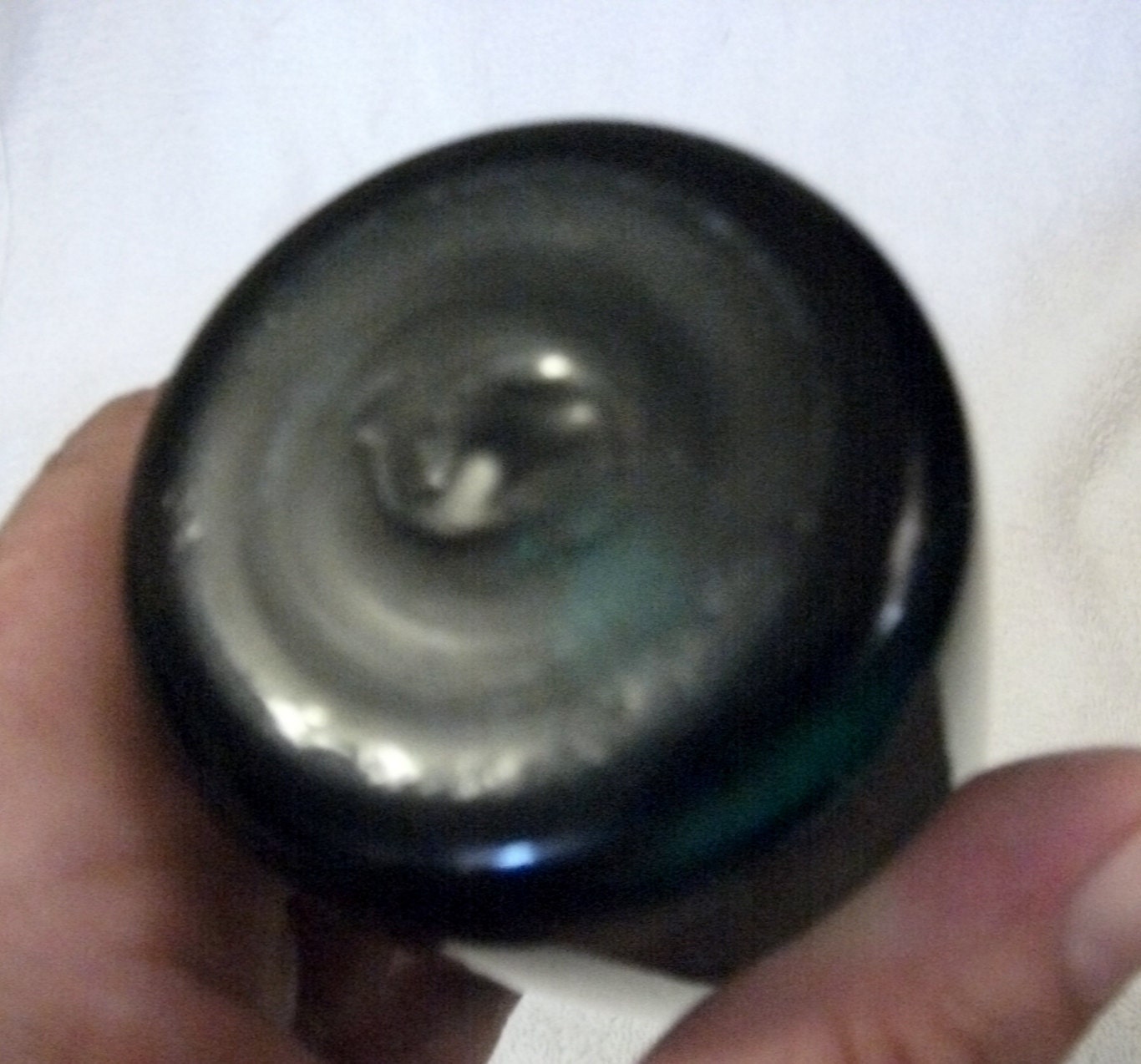 Vintage Hand Blown Art Glass Vase Deep Teal Color possibly Whitefriars Only 12 USD