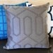 Designer pillow cover, Dwell Studio dotted trellis, grey and brown throw pillow