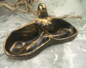 Goddess Sculpture Ebony Black Gold Handmade Aura Rose Zen Surf  Infinity Fantasy Free Gift Wrap
