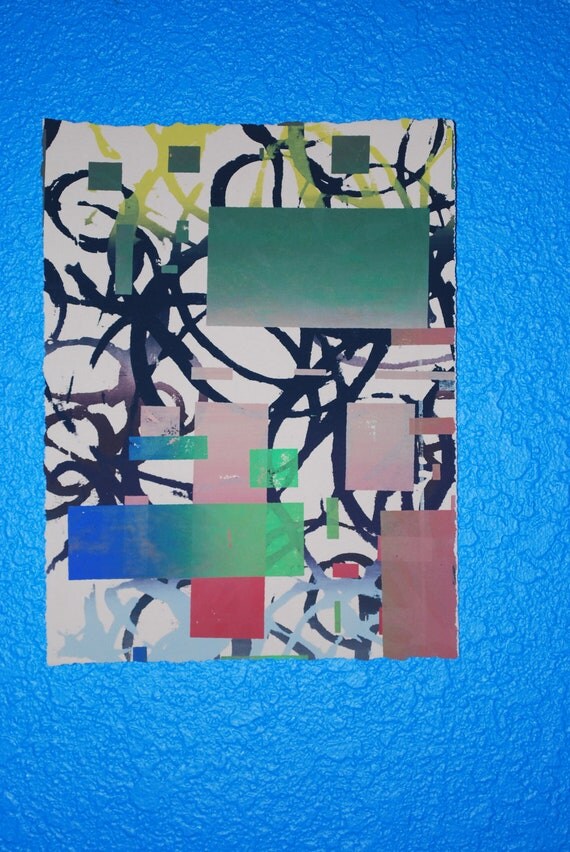 Geometric,Swirls,Silkscreen, Screen print, Printmaking, Abstract Art,Fine Art, OOAK, Bright and Bold Colors