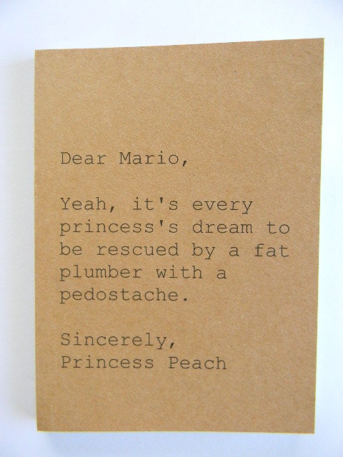 Notebook - Dear Mario, Sincerely Princess Peach