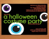 Spooky Eyes Halloween Party Customized Printable Invitations /  DIY