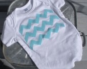 Chevron Fabric Applique T-Shirt for toddler boy or girl - Size 24 Mos