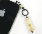 iPhone Accessory Charm Dust Plug for Cell Phone iPod Samsung Blackberry - Tan Brown Rustic Boho