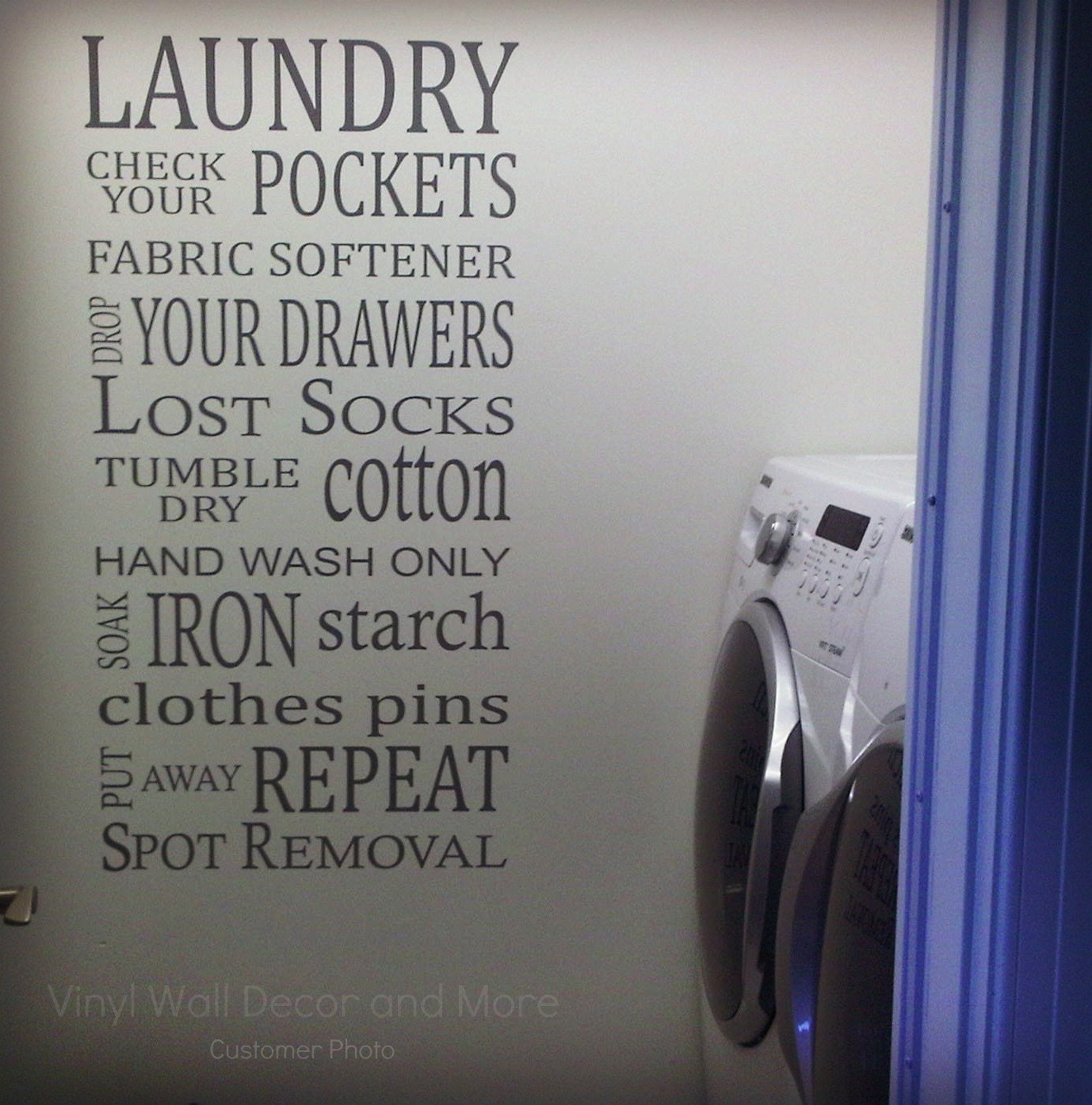 Laundry Subway Art Vinyl Wall Phrase