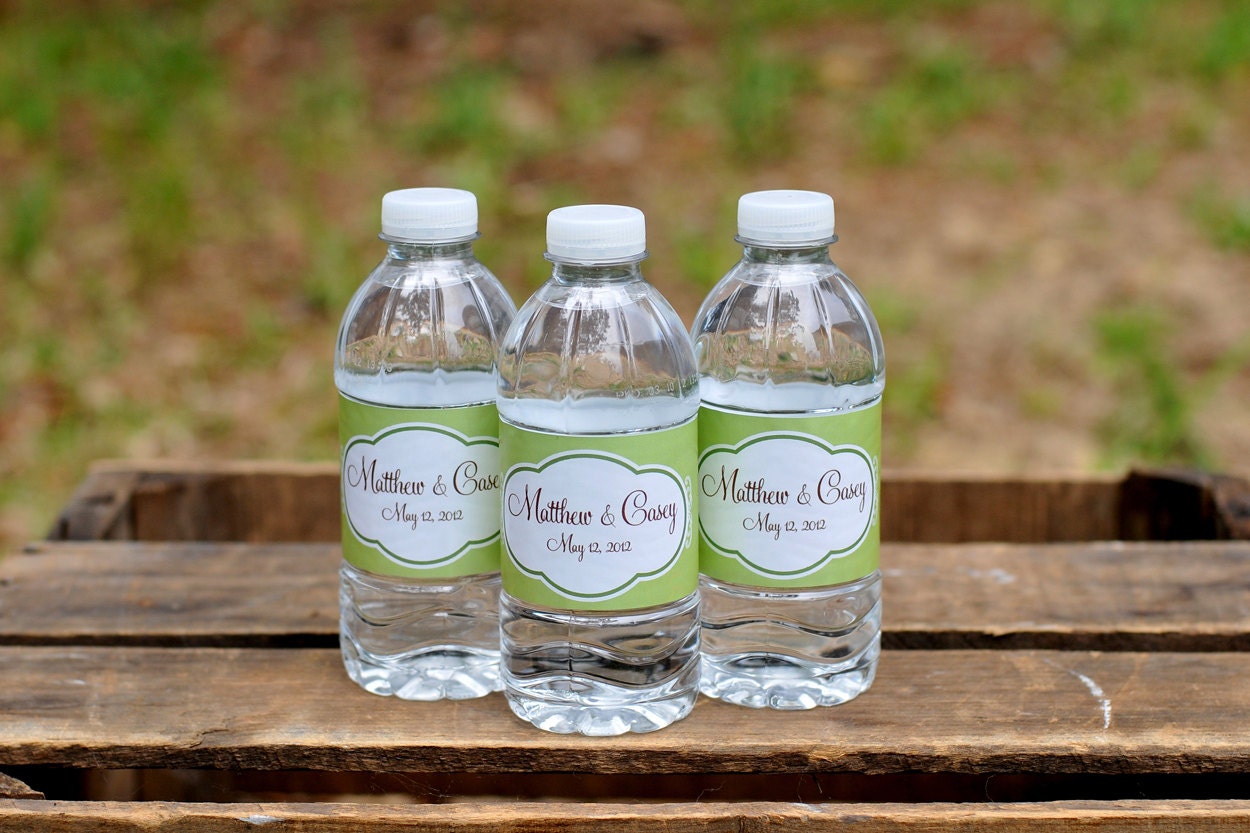 Wedding Labels, 100 Custom Water Bottle Labels - Waterproof and self stick Il_570xn