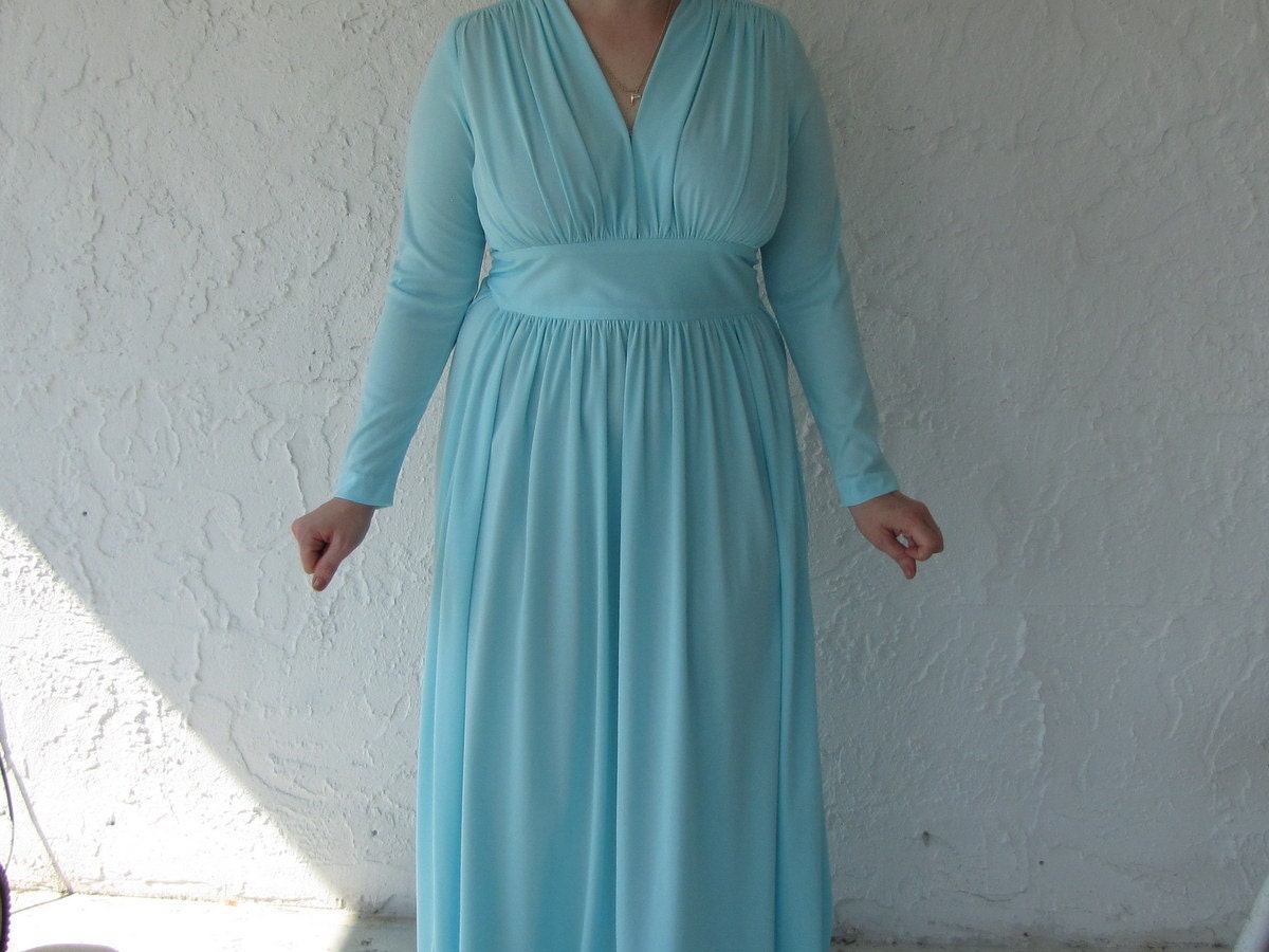 sky blue vintage maxi dress