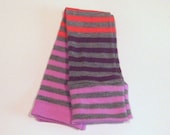 Pink, Purple, and Coral with Grey Striped Baby Leggings