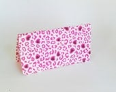 Fabric Checkbook Cover in Pink Leopard Print