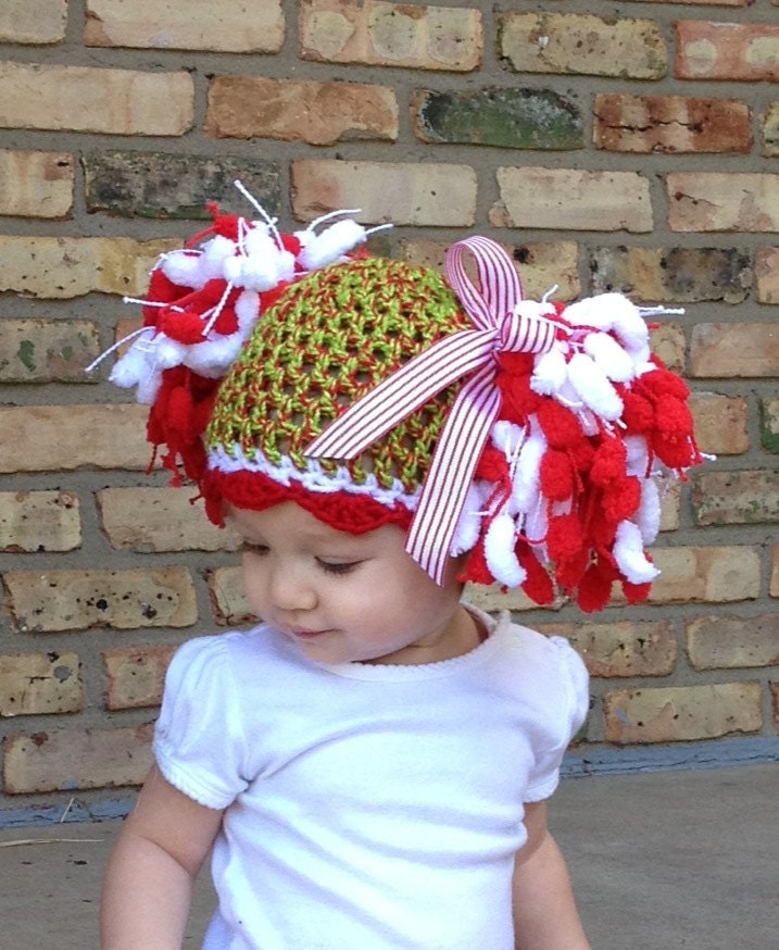 Crochet Christmas Pom Hat - Custom Made Any Size