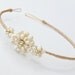 Wedding Gold Vintage Brooch Style Side Tiara Ivory Pearl Gold Diamante Wedding Headband Bridesmaid Headdress Bridesmaid Hair Accessories