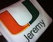 Personalized Boy or Girl Applique Tee  Shirt (Hurricanes ) Miami U