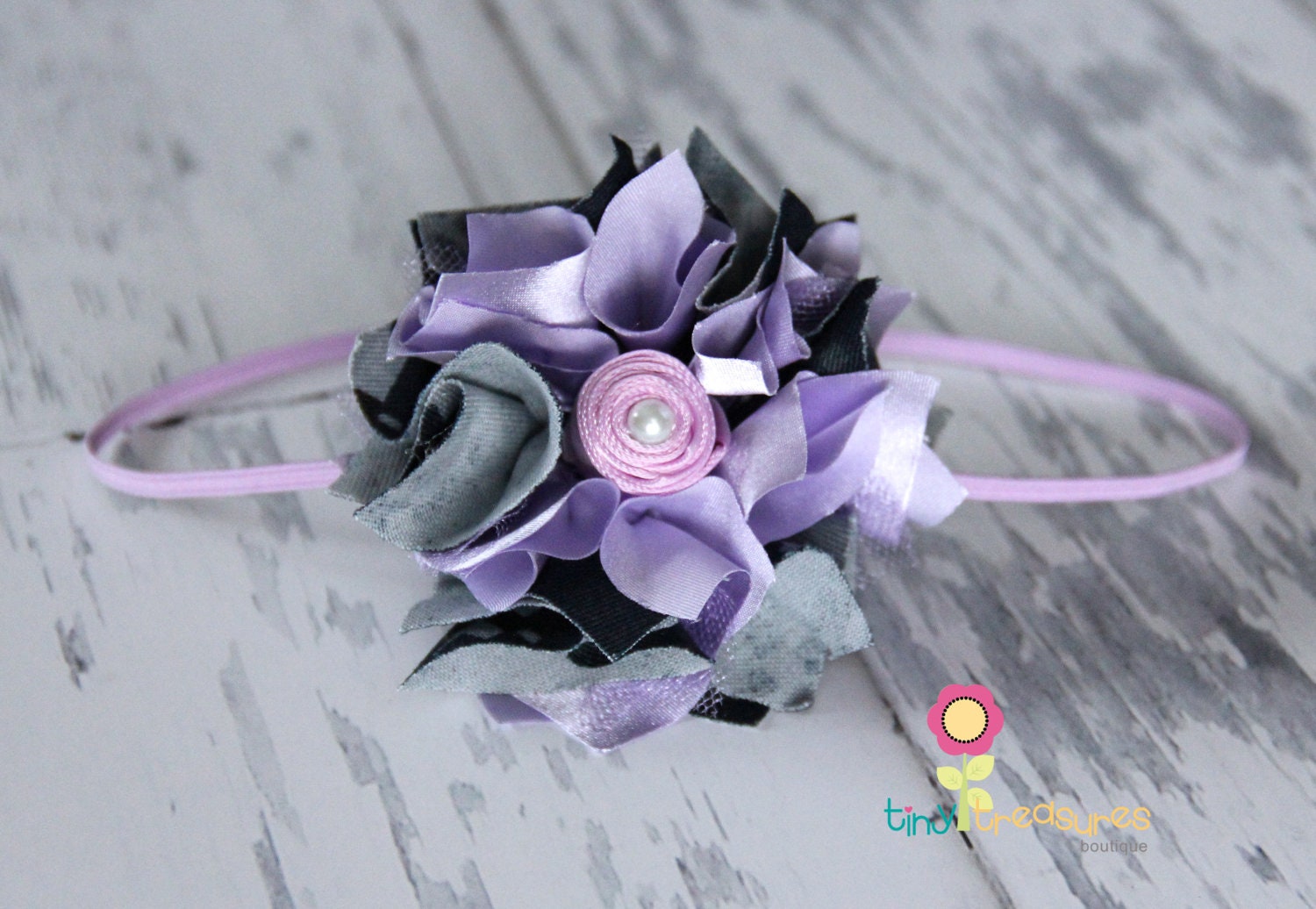 Navy - Mini US Navy Violet Blossom Adjustable Headband- Discounted Item