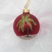 Palm Tree Beach Glitter Ornament - Personalized Beach and Palm Tree Vacation Memory - Unique Red Glass Ornament