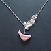 Sale-Wild Orchid Flower Connector And Porcelain Blue Bird Pendant -16k White Gold Plated Lariat Necklace