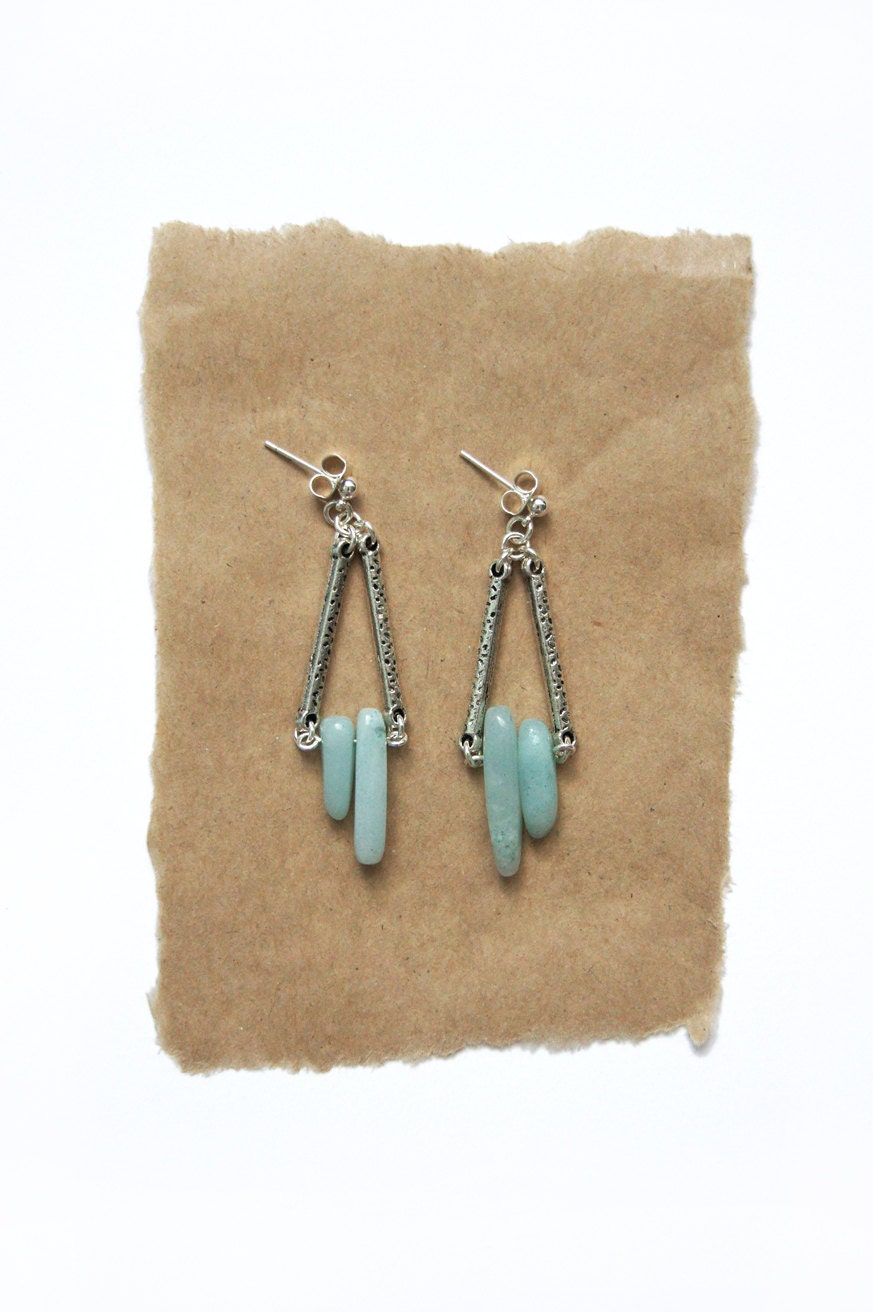 Triangle Amazonite Earrings