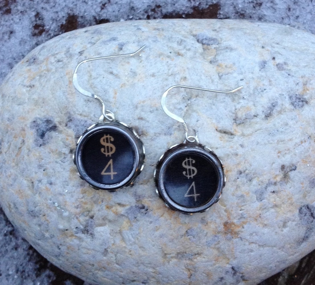 Typewriter Key Earrings