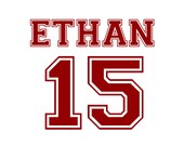 Varsity Wall Decal Athletic Sports Vinyl Wall Decal Personalized Name and Initial Decal Boys Room Baby Nursery 22"H x 25"W FS235